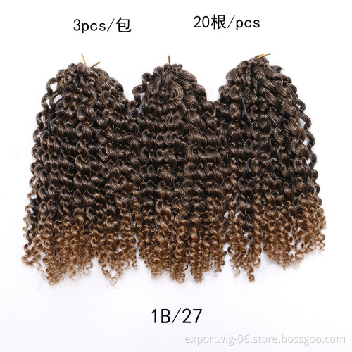 8" Mali Bob Afro Twist Kinky Curly Crochet Braids Ombre Braiding Synthetic Bulk Hair Extensions  Malibob Twist Braids Hair